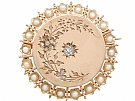 Seed Pearl and 0.25 ct Diamond, 18 ct Yellow Gold Brooch - Antique French Circa 1890