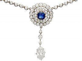 Antique Sapphire and Diamond Necklace
