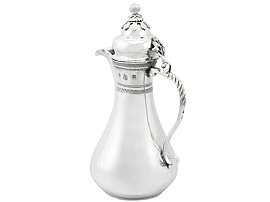 Turkish Antique Silver Coffee Jug For Sale