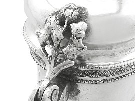 Antique Silver Coffee Jug Close Up 