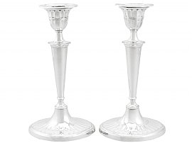  Adams Style Sterling Silver Candlesticks