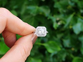 Halo Diamond Ring Platinum Outside