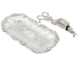 Sterling Silver Wick Trimmers and Snuffer Tray - Antique William IV (1833)