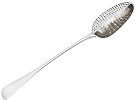Newcastle Sterling Silver Old English Pattern Gravy Straining Spoon - Antique George III (1798)