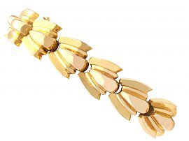18 ct Yellow Gold Bracelet - Art Deco - Vintage French Circa 1940