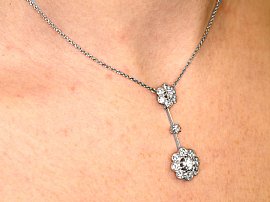 wearing 1930s diamond necklace
