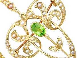 Antique Pendant with Peridots