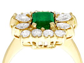Vintage Yellow Gold Emerald and Diamond Ring 