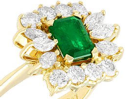 Yellow Gold Emerald and Diamond Ring for Sale