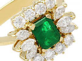Yellow Gold Emerald and Diamond Ring 
