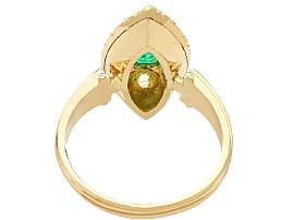 Marquise emerald ring with diamonds