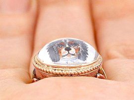 Antique Dog Ring on hand