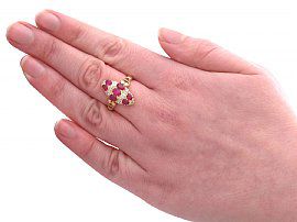Antique Gold Ruby and Diamond Ring Wearing