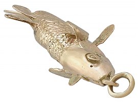 9 ct Yellow Gold Articulated 'Fish' Charm - Vintage 1975