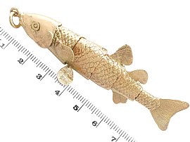 Vintage Gold Fish Charm Size