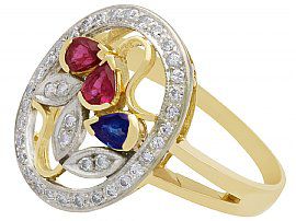 Ruby, Sapphire and Diamond Ring Vintage