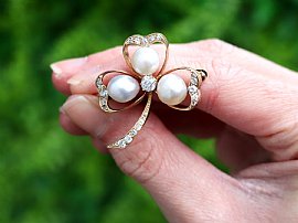 Victorian clover brooch outside