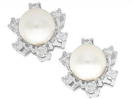 Vintage Pearl and Diamond Stud Earring