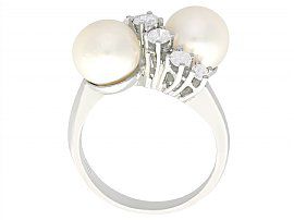 ring with pearls and diamonds