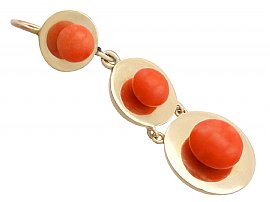 Red Coral and 18 ct Yellow Gold Jewellery Set - Antique French Circa 1930