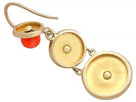 Red Coral and 18 ct Yellow Gold Jewellery Set - Antique French Circa 1930