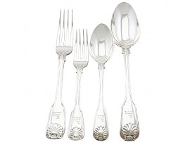Sterling Silver Canteen of Cutlery for Twelve Persons by George Adams  - Antique Victorian (1842)