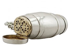 Sterling Silver Combination Scent Bottle / Pill Box / Vinaigrette - Antique Victorian (1871)
