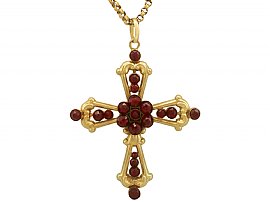 Victorian Garnet Cross Pendant 