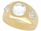 1.45 ct Diamond and 18 ct Yellow Gold Dress Ring - Vintage French Circa 1950