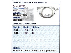 diamond style signet ring grading card 