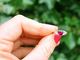 1940s ruby ring outside