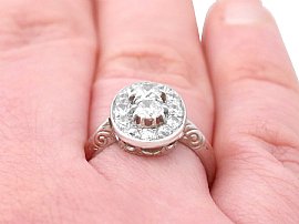 1940s diamond dress ring wearing