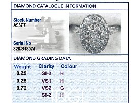 1940s diamond dress ring grading