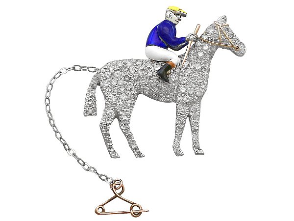 Victorian Horse and Jockey Brooch