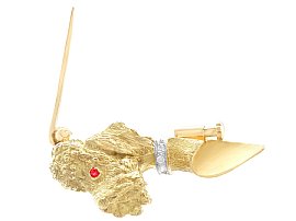 Gold Dog Brooch Pin