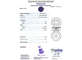 2.70 Carat Diamond Ring Certificate