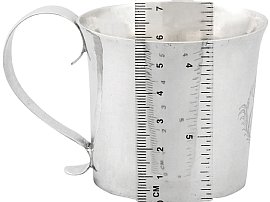 17th Century Silver Mug Size
