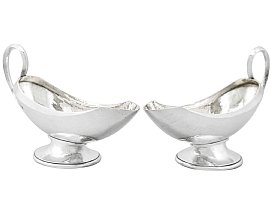 Pair of Sterling Silver Sauceboats by Omar Ramsden - Design Style - Antique George V (1931)