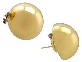 18 ct Yellow Gold Stud Earrings - Vintage Italian 1993