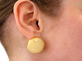 18 ct Yellow Gold Stud Earrings - Vintage Italian 1993