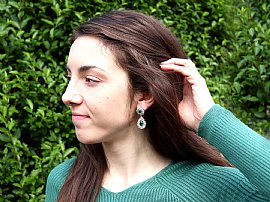 Victorian Emerald Earrings Wearing