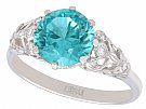 3.45ct Zircon and 18ct White Gold Dress Ring - Antique Circa 1920