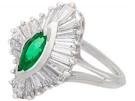 Marquise Emerald and Diamond Dress Ring