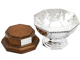 Sterling Silver Presentation Bowl with wooden plinth