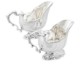 Composite Sterling Silver Sauceboats - George II Style - Antique ; A9506