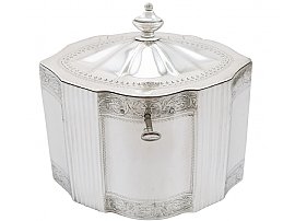 Sterling Silver Locking Tea Caddy - Antique George III (1794)