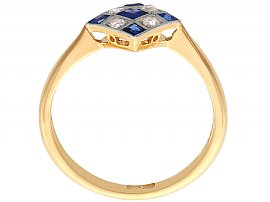 Sapphire and Diamond Checkerboard Ring