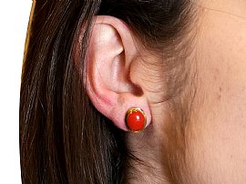 Italian Coral Earrings Wearing