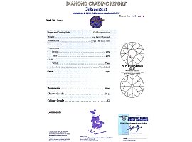 Platinum Diamond Bracelet Certificate
