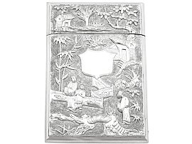 Chinese Export Silver Card Case - Antique Circa 1870